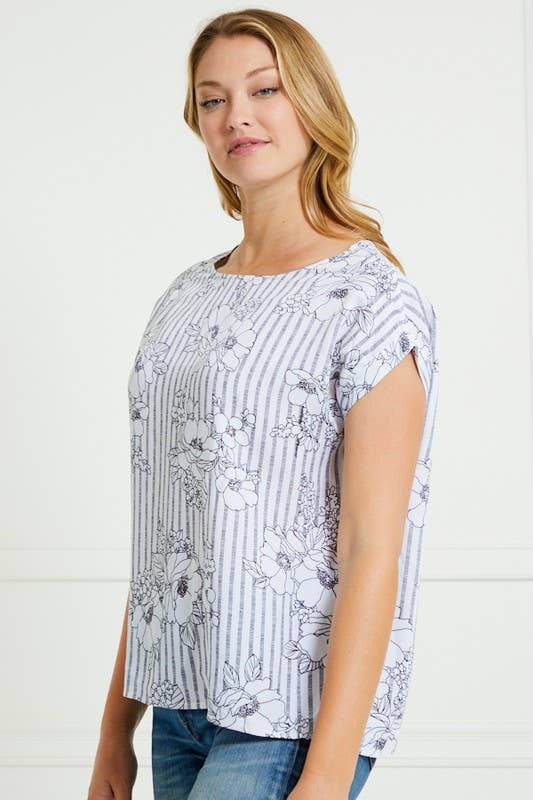 Striped Floral Top