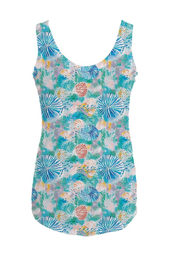 Blue Shell Print Tank Top