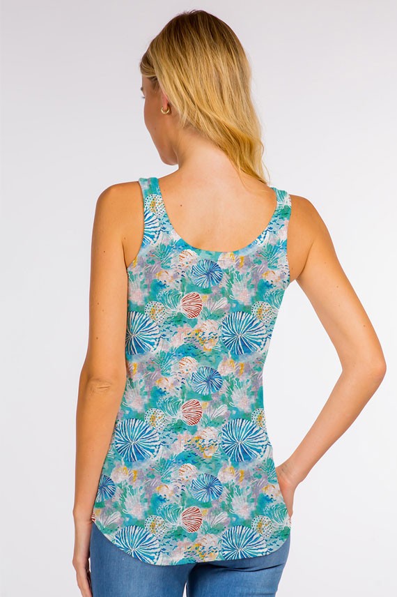 Blue Shell Print Tank Top