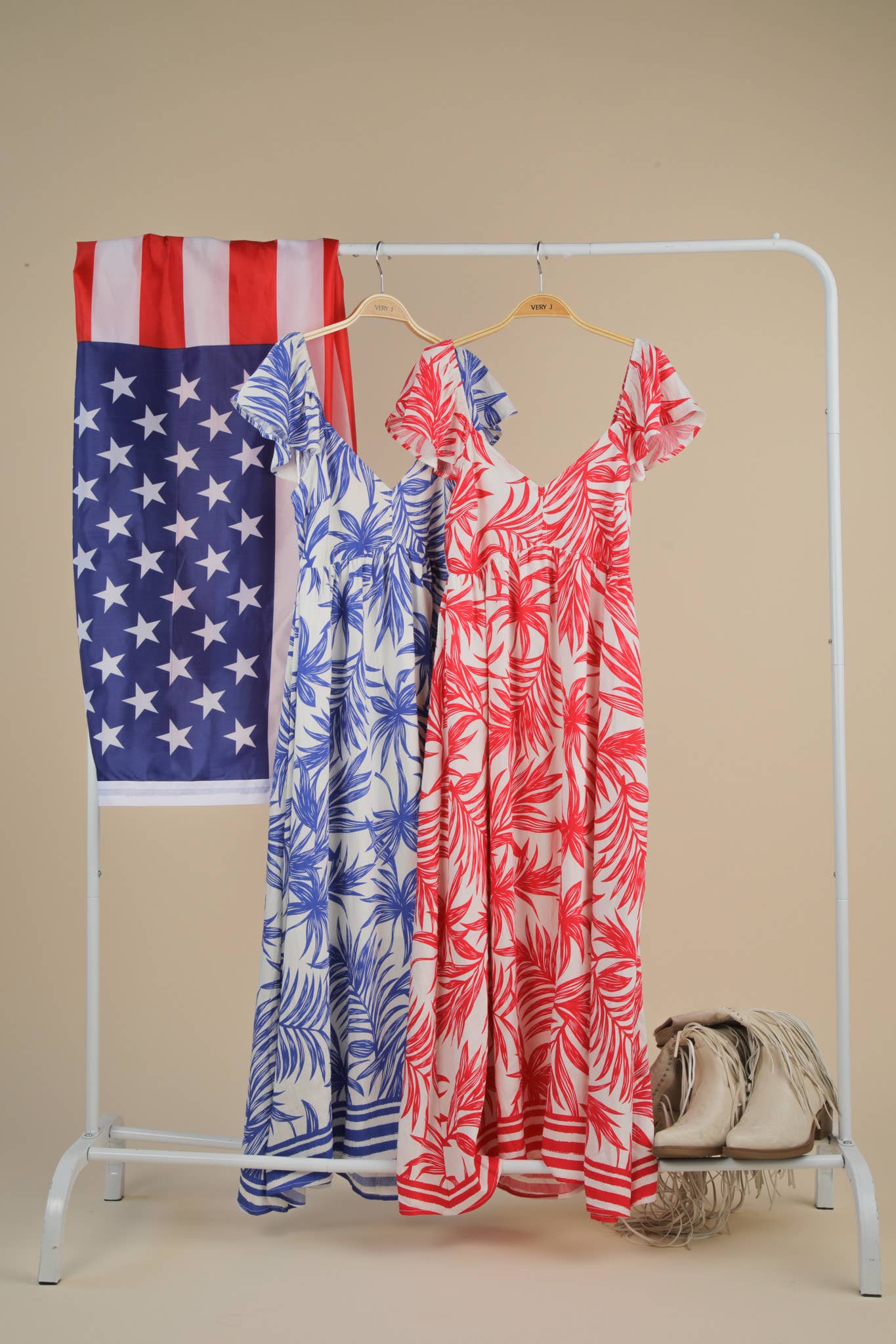 Tropical Printed Midi Summer Boho Dress