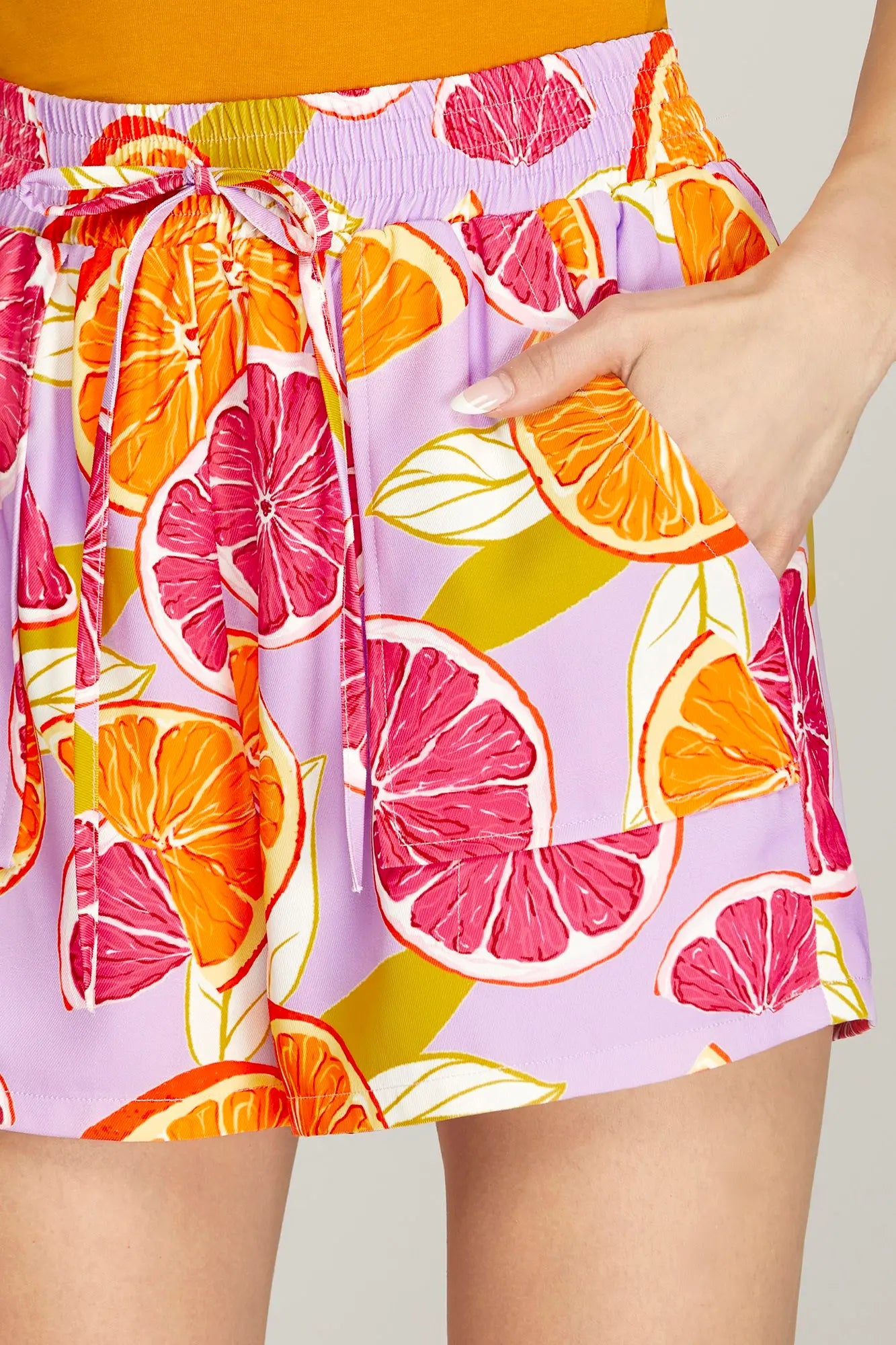 Fun Citrus Print Shorts