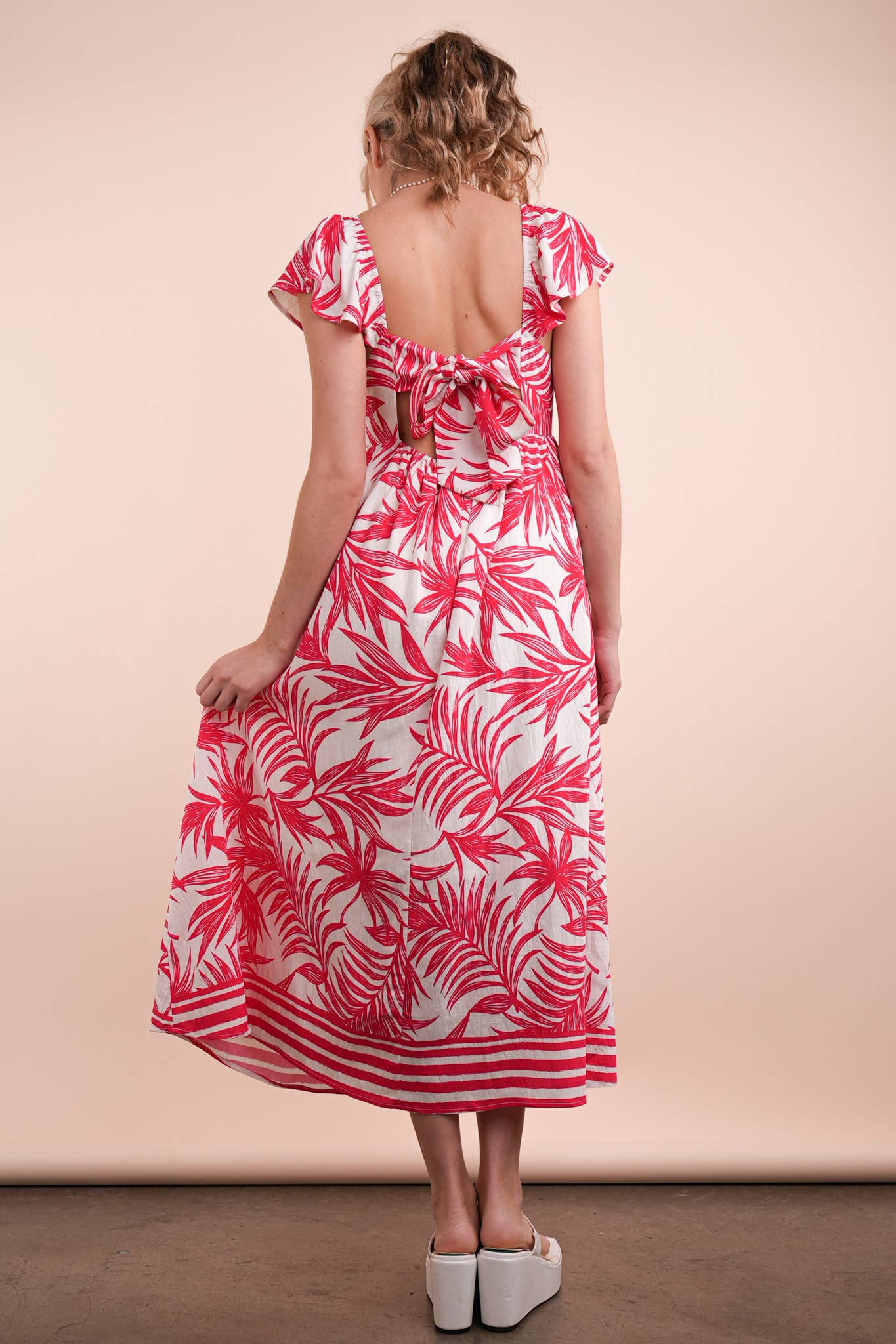 Tropical Printed Midi Summer Boho Dress