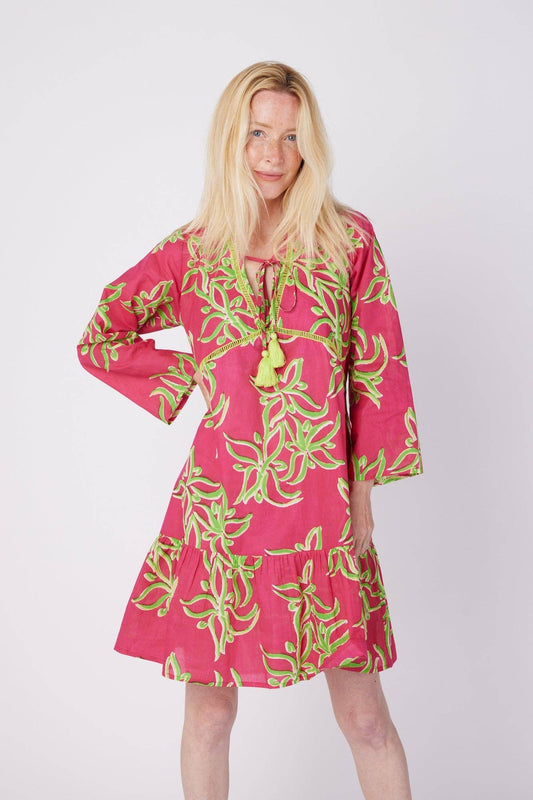 Brigida Resort Spring Summer Dress Pink Green Spring