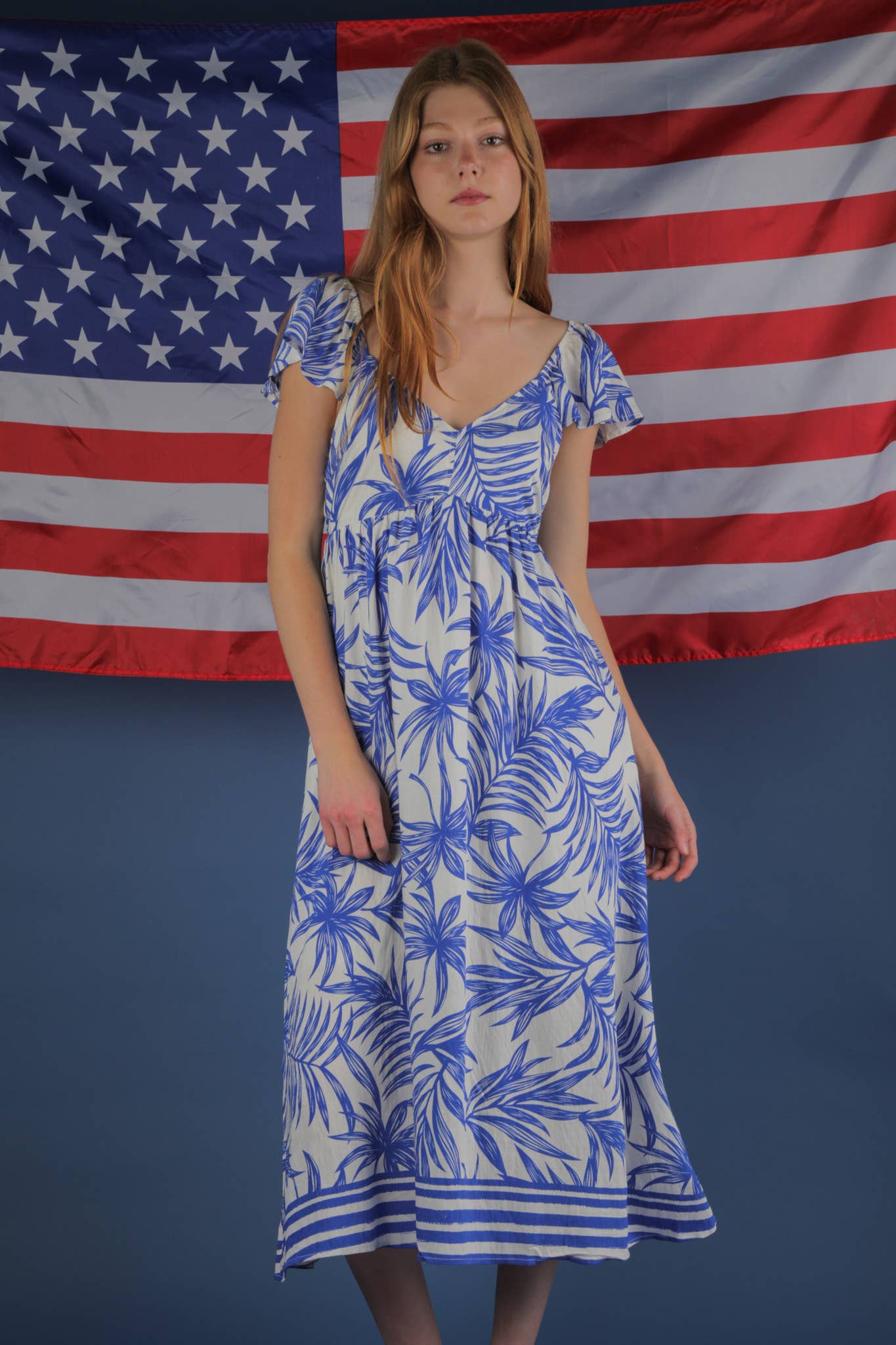 Tropical Printed Midi Summer Boho Dress