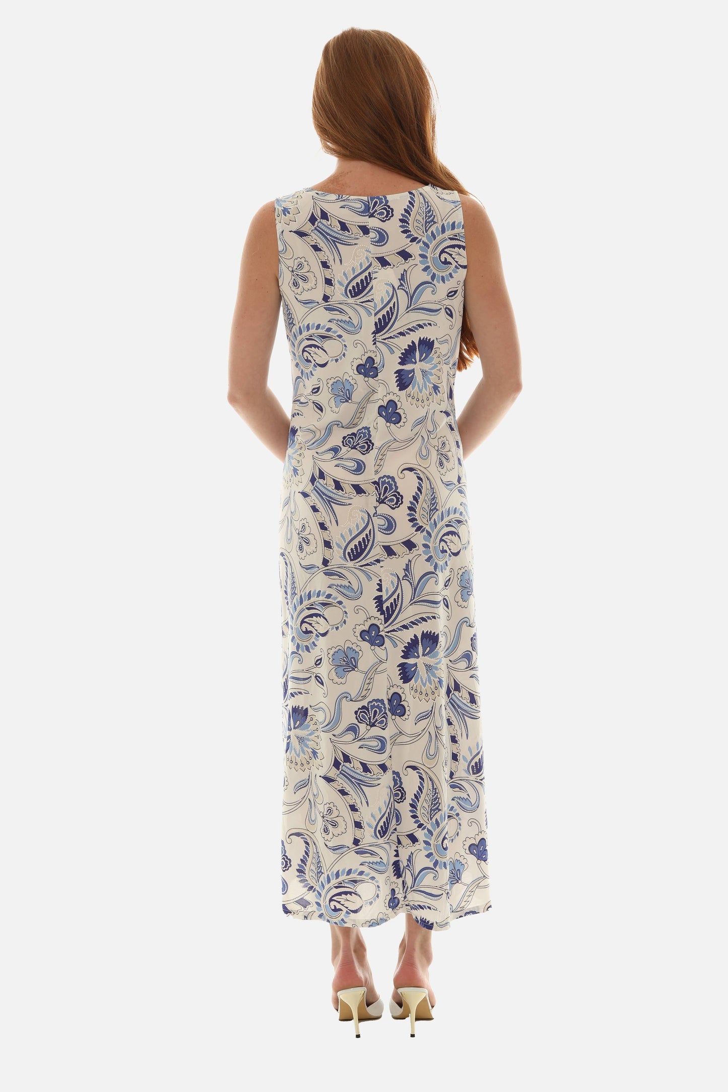 Sleeveless Paisley Print Maxi Dress