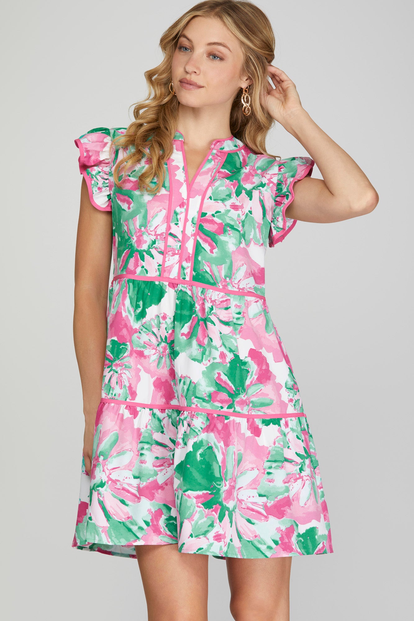 St. Lucia Tropical Print Dress