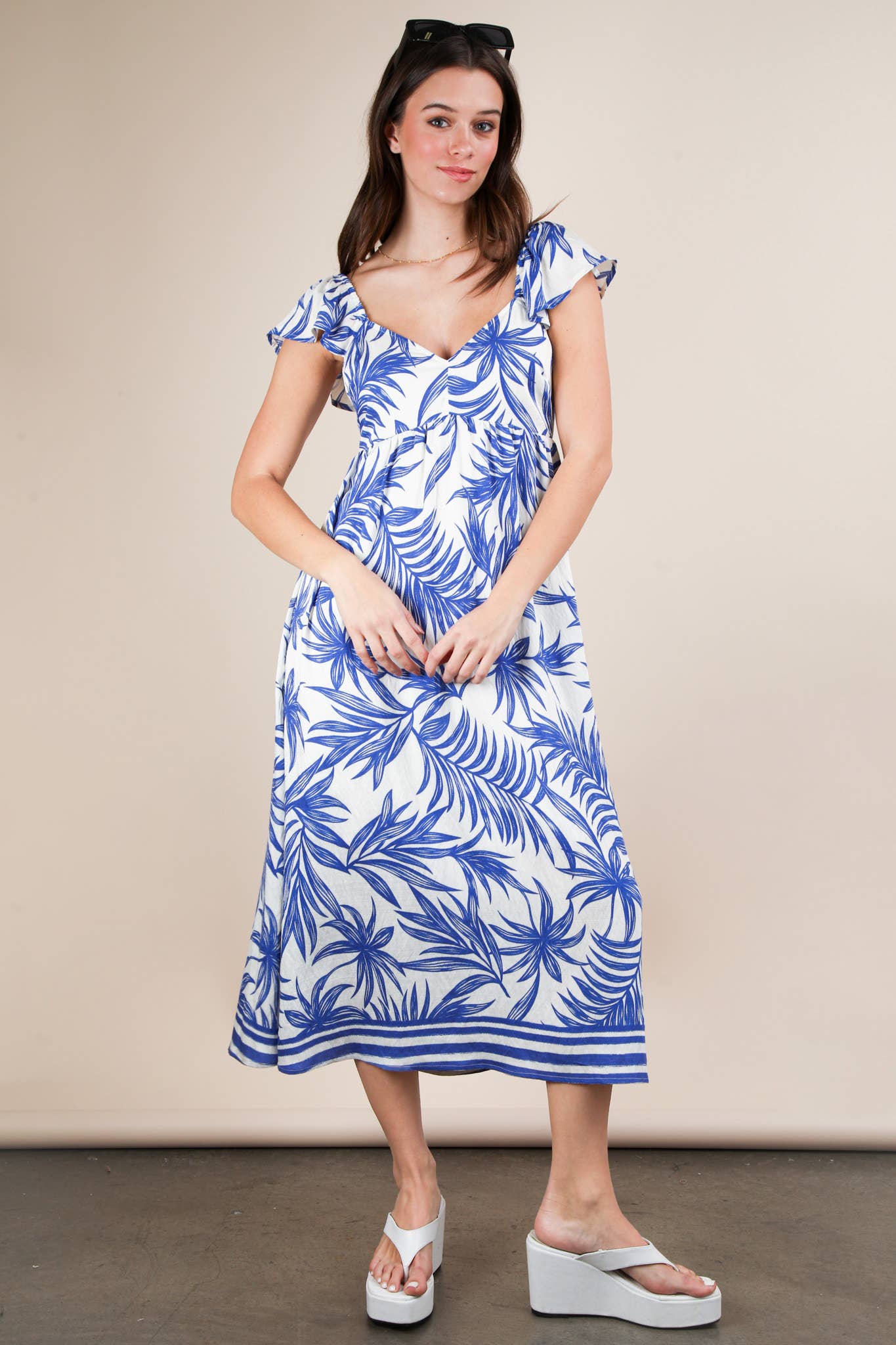 Tropical Printed Midi Summer Boho Dress