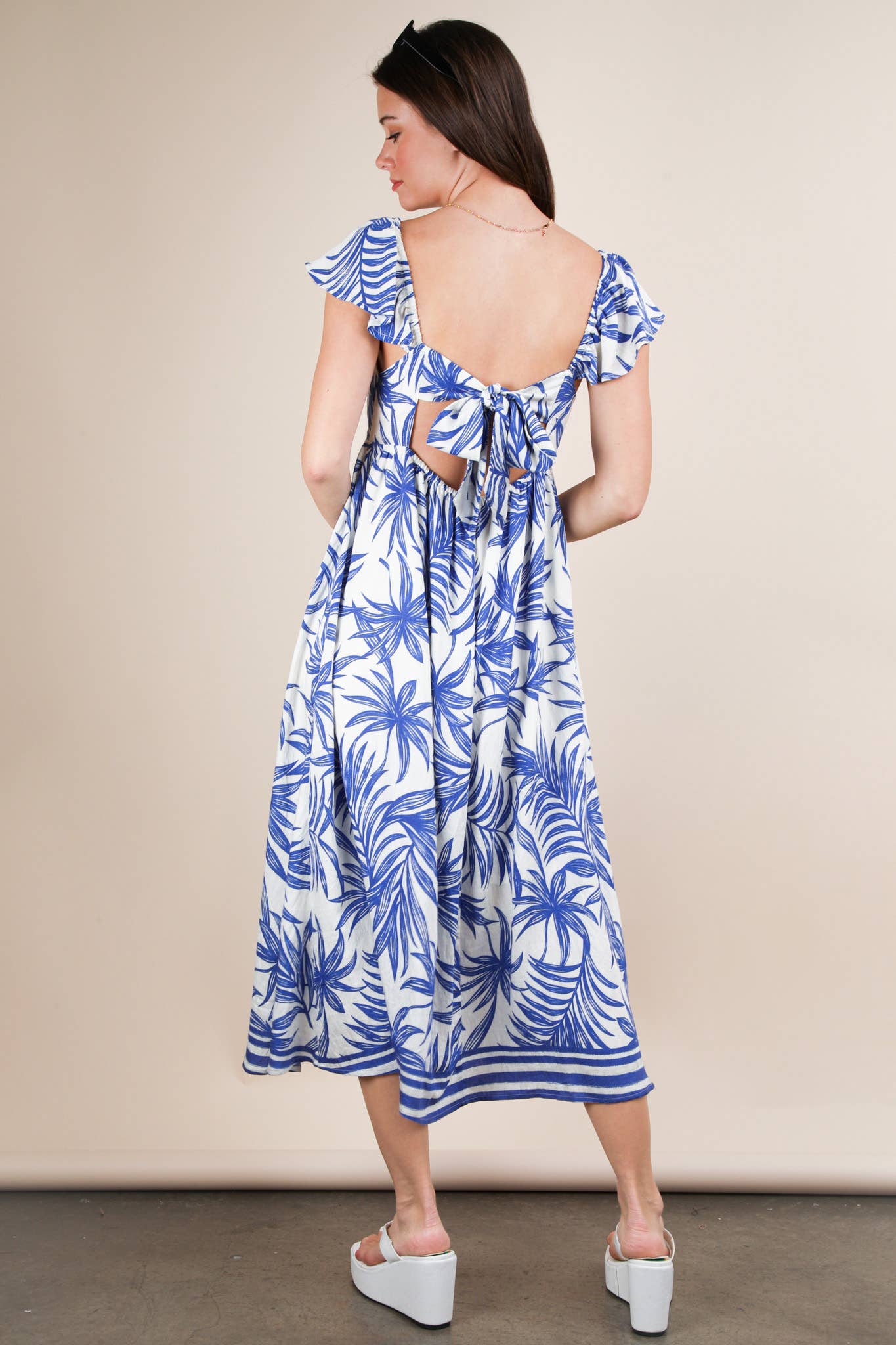 Tropical Printed Midi Summer Boho Dress