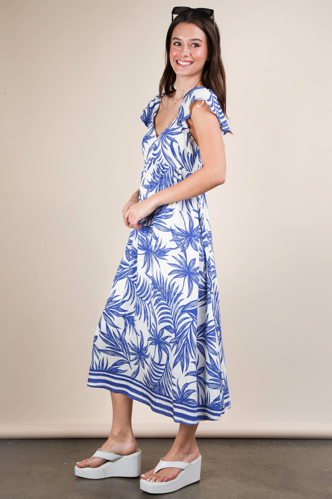 Tropical Printed Midi Summer Boho Dress